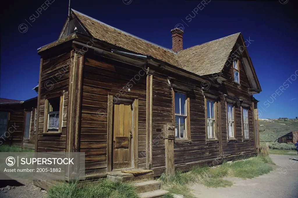 Facade of a building at Bodie State Historic Park, California, USA