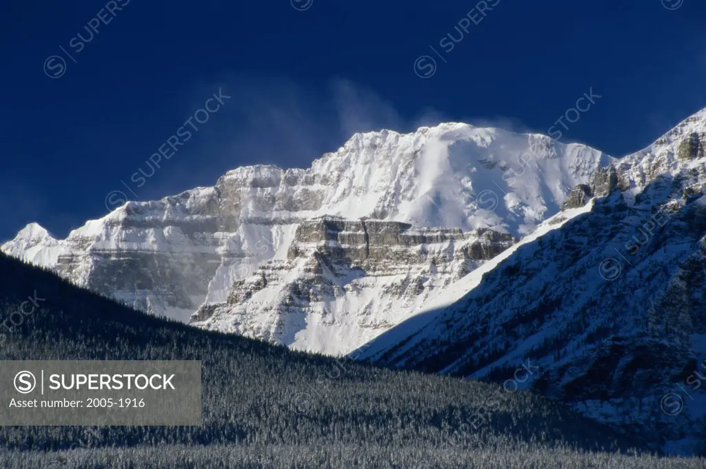 Panoramic view of snowcapped mountains, Quadra Mountain, Banff National Park, Alberta, Canada