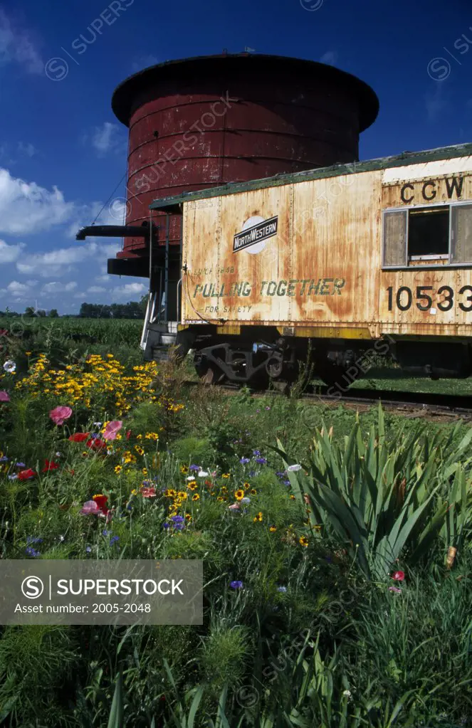 Railroad car on a railroad track, Fairmont, Minnesota, USA