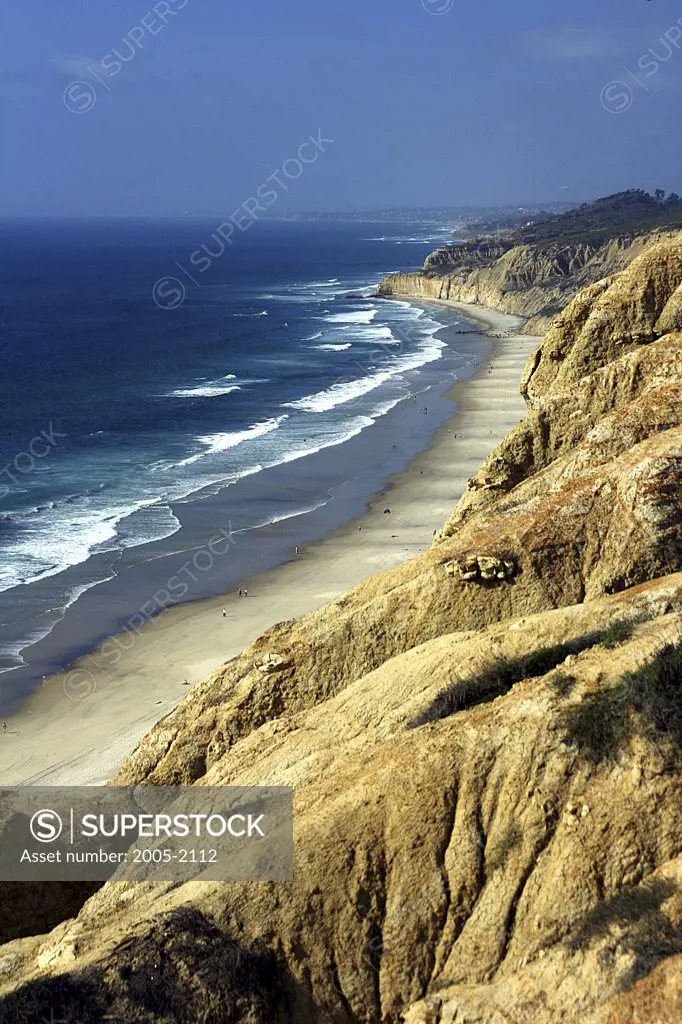 Panoramic view of a coastline, Black's Beach, La Jolla, California, USA