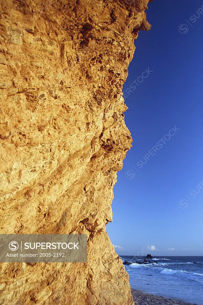 Rock formations on the beach, Corona del Mar State Beach, Corona del Mar, Newport Beach, California, USA
