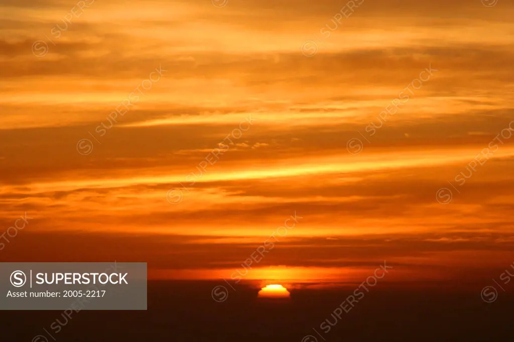 Sunset over an ocean, California State Route 1, Big Sur, California, USA