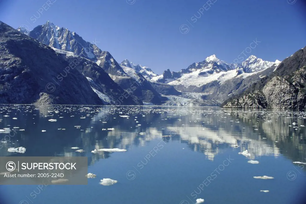 Ice floating on a lake, Johns Hopkins Inlet, Glacier Bay National Park and Preserve, Alaska, USA