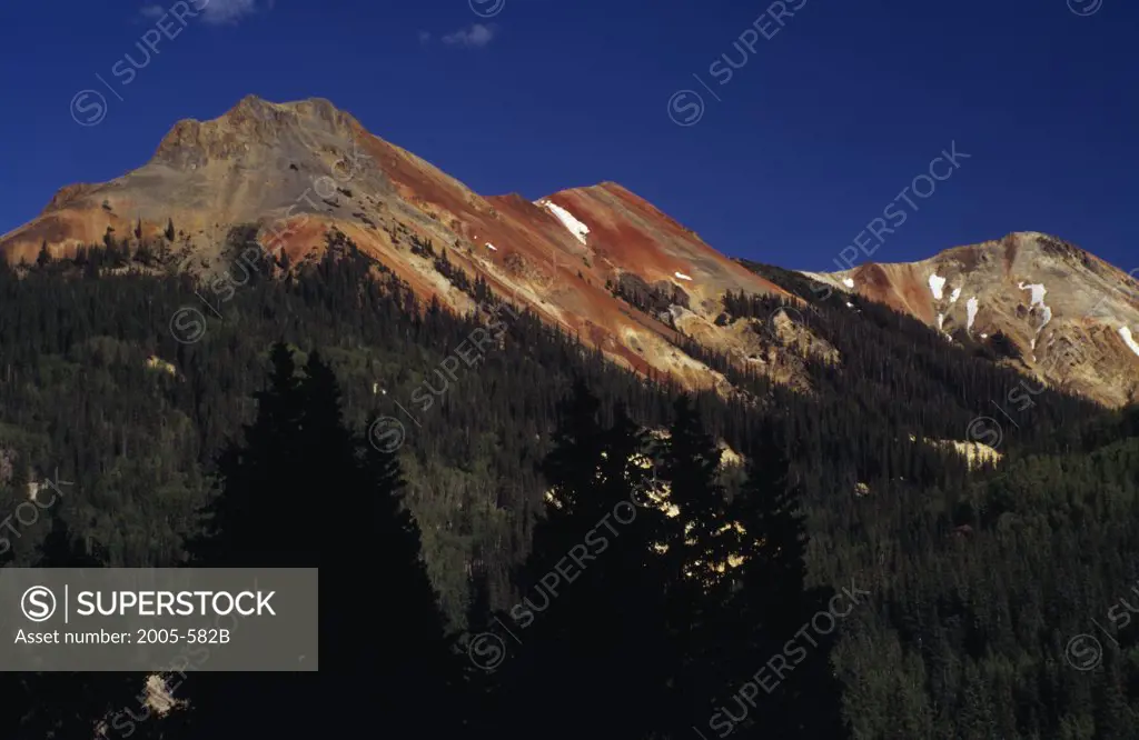 Low angle view of mountains, Red Mountains, Uncompahgre National Forest, Colorado, USA