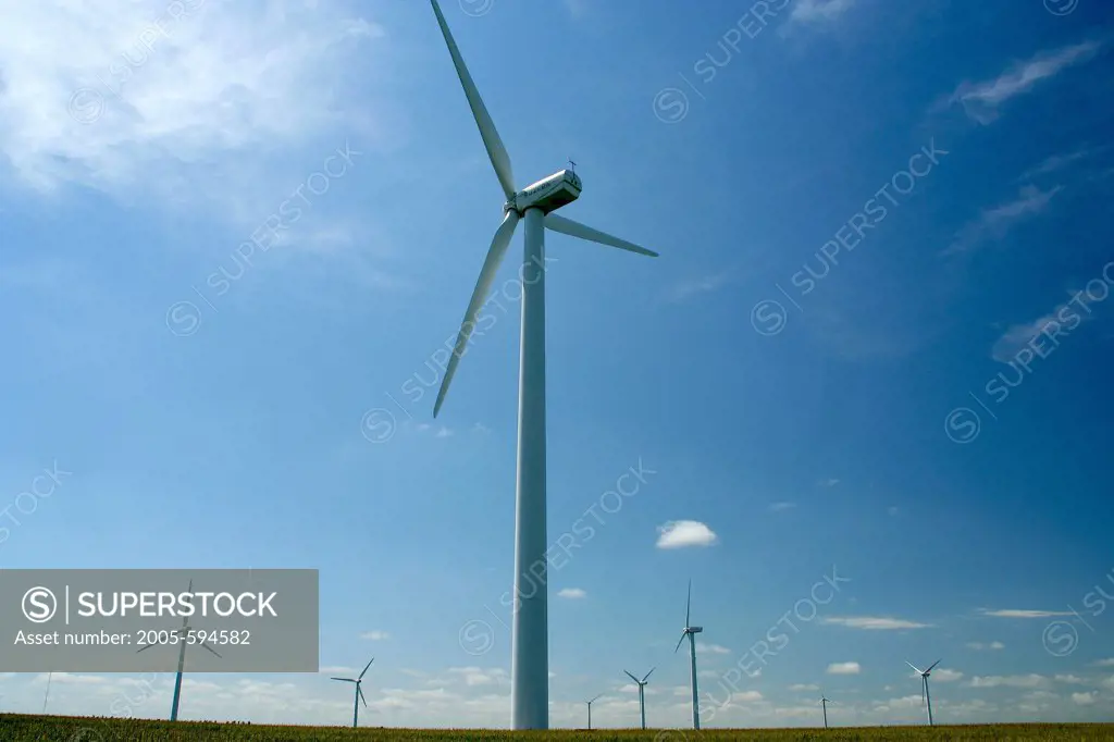 Wind turbines in a field, Minnesota, USA