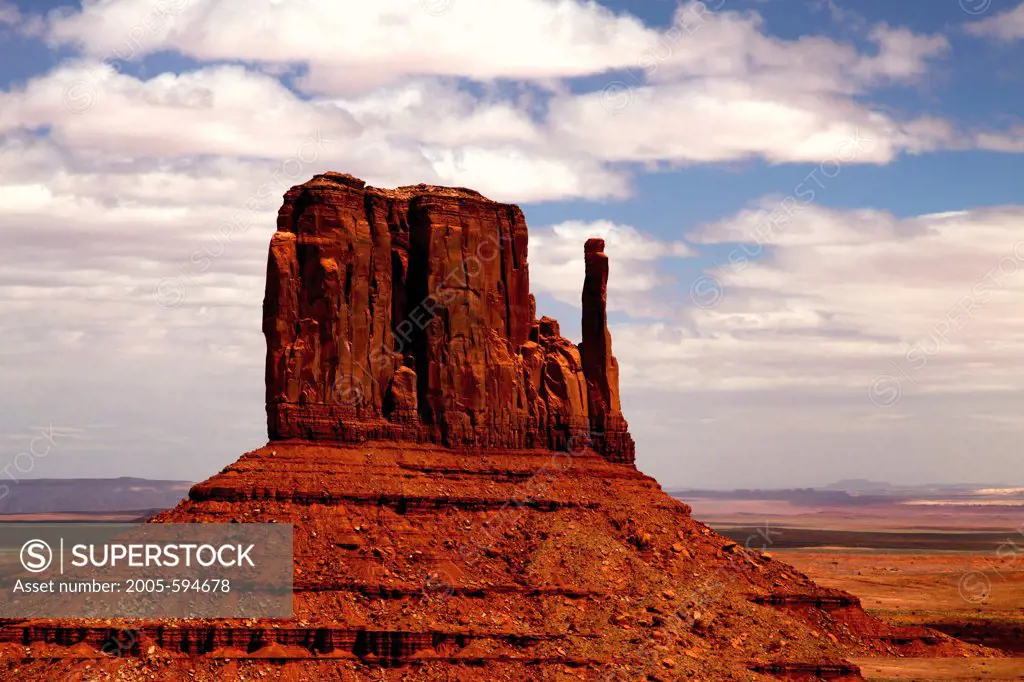 Clouds over buttes, Mitten Buttes, Monument Valley, Arizona, USA