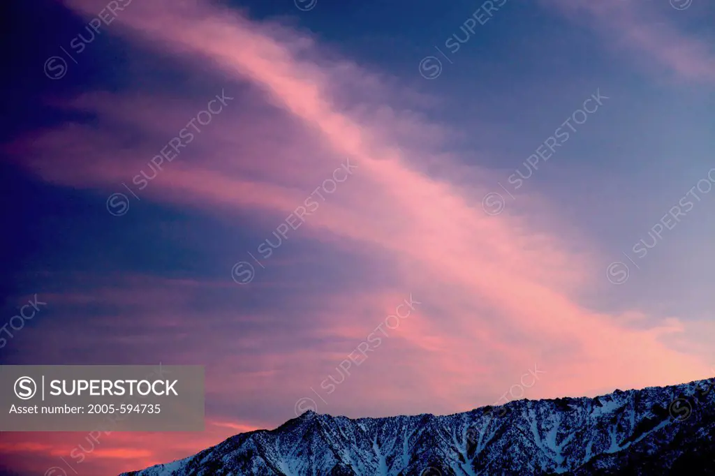 Mountains at sunset, Californian Sierra Nevada, California, USA