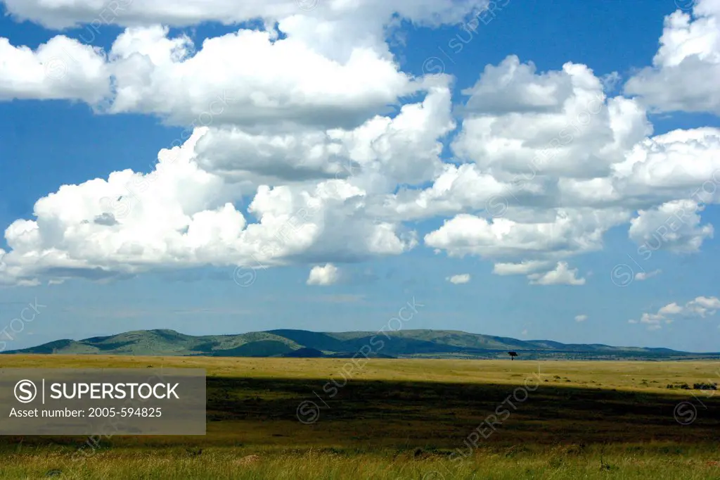 Kenya, Masai Mara Game Reserve, Clouds over Grasslands