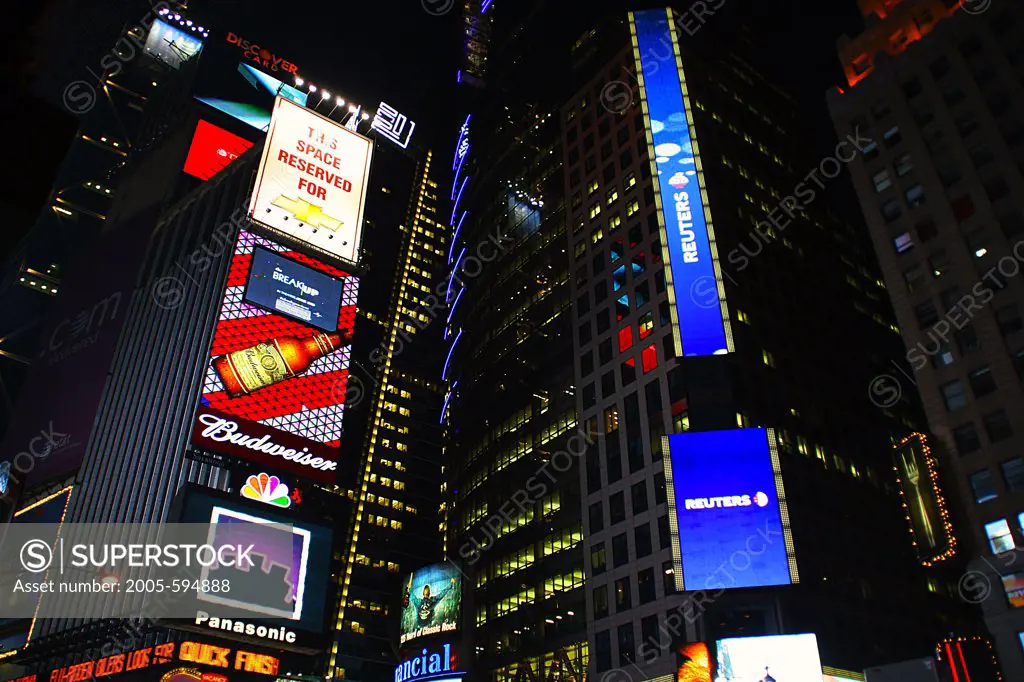 USA, New York, New York City, Times Square at night