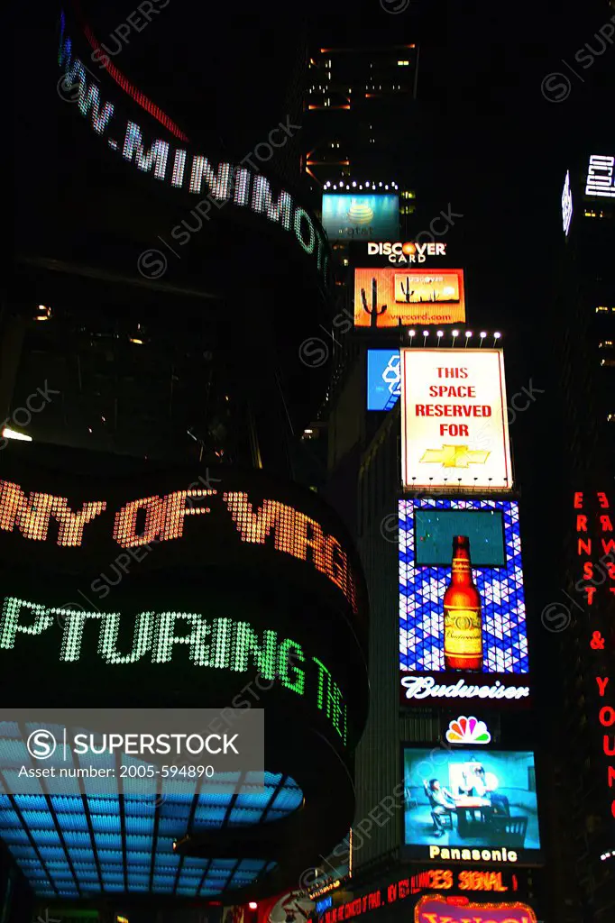 USA, New York State, New York City, Times Square at Night