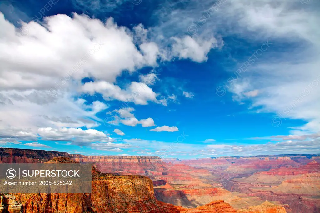 Clouds over a canyon, Grand Canyon, Moran Point, Grand Canyon National Park, Arizona, USA