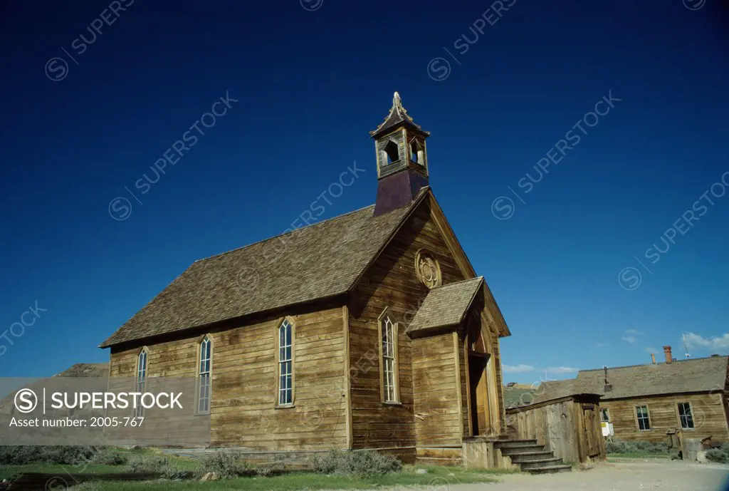 Low angle view of a Methodist Church, Bodie State Historic Park, California, USA