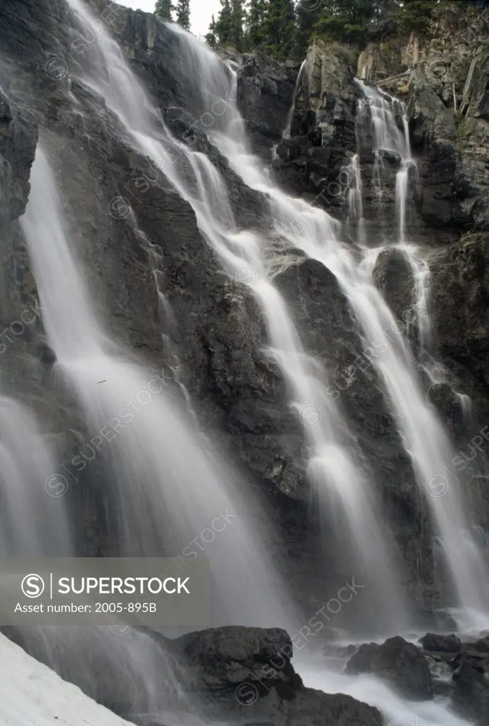 Waterfall in a national park, Jasper National Park, Alberta, Canada