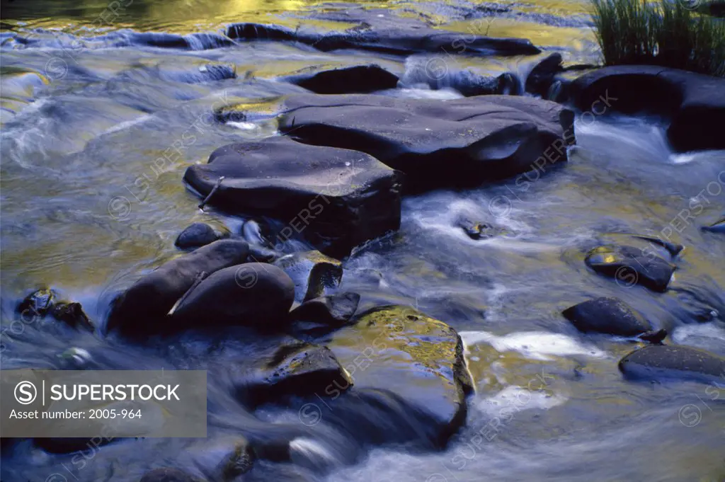High angle view of rocks in a river, Smith River, Oregon, USA