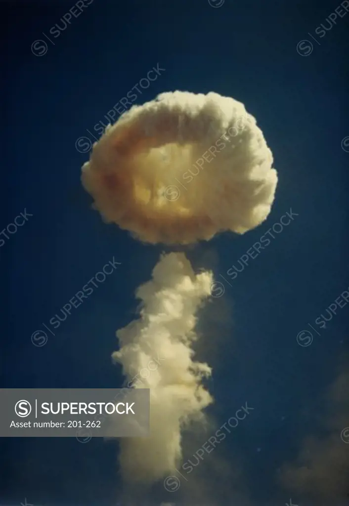 Mushroom cloud formed bomb testing