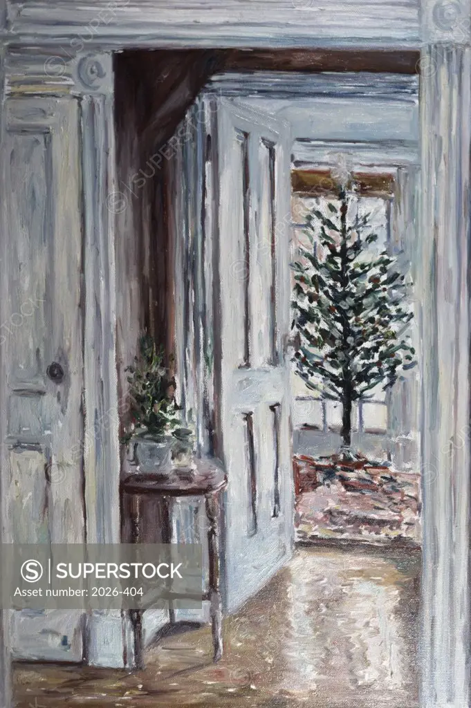 Interior, Christmas Tree 1987 Anthony Butera (b.20th C.) Oil