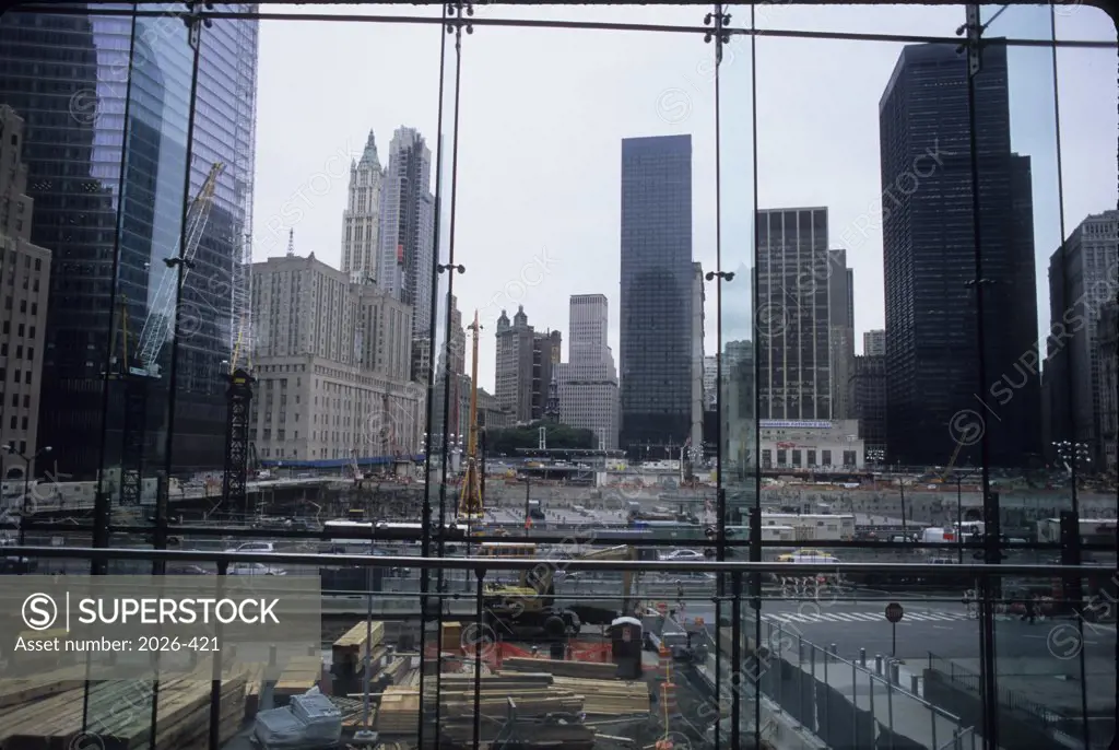 Construction site in a city, Freedom Tower, World Trade Center, Manhattan, New York City, New York State, USA