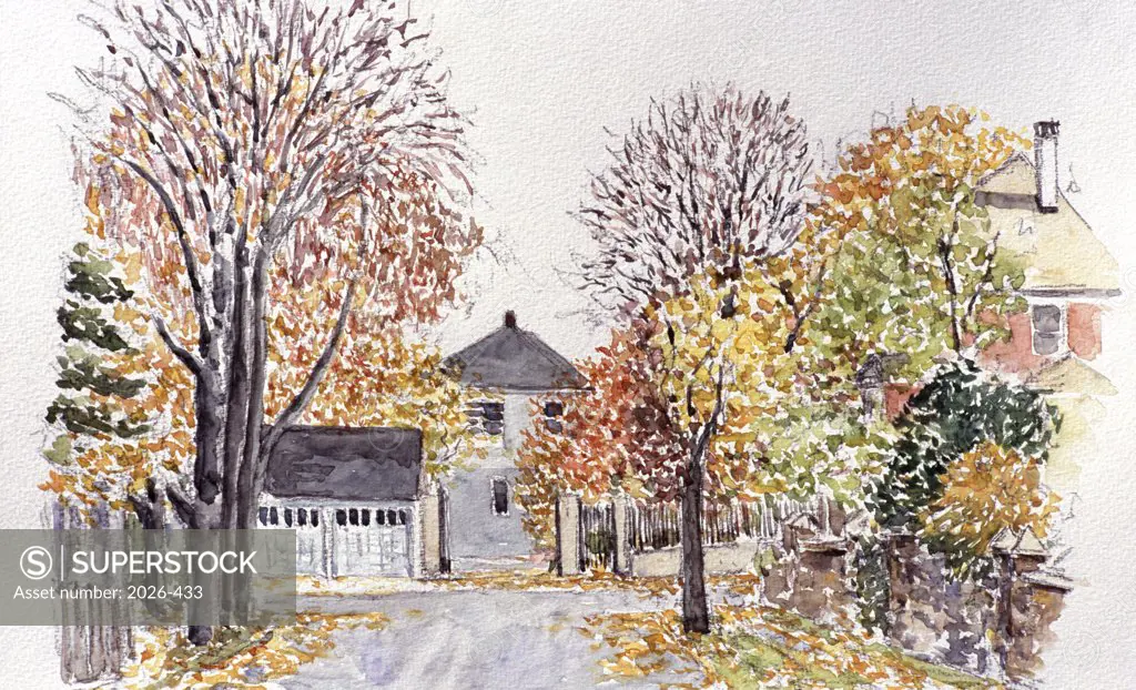 Marion and Palmer, Staten Island, NY, 2002, Anthony Butera, (b.20th C.), Watercolor