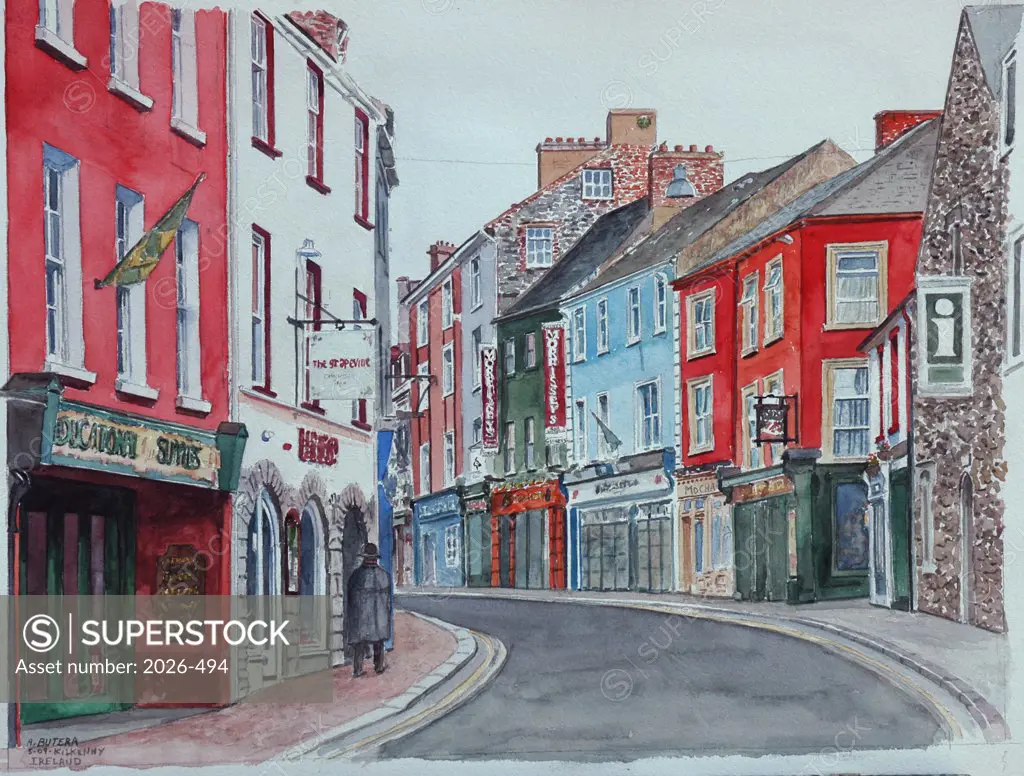 Ireland, Kilkenny by Anthony Butera, watercolor, 20th century