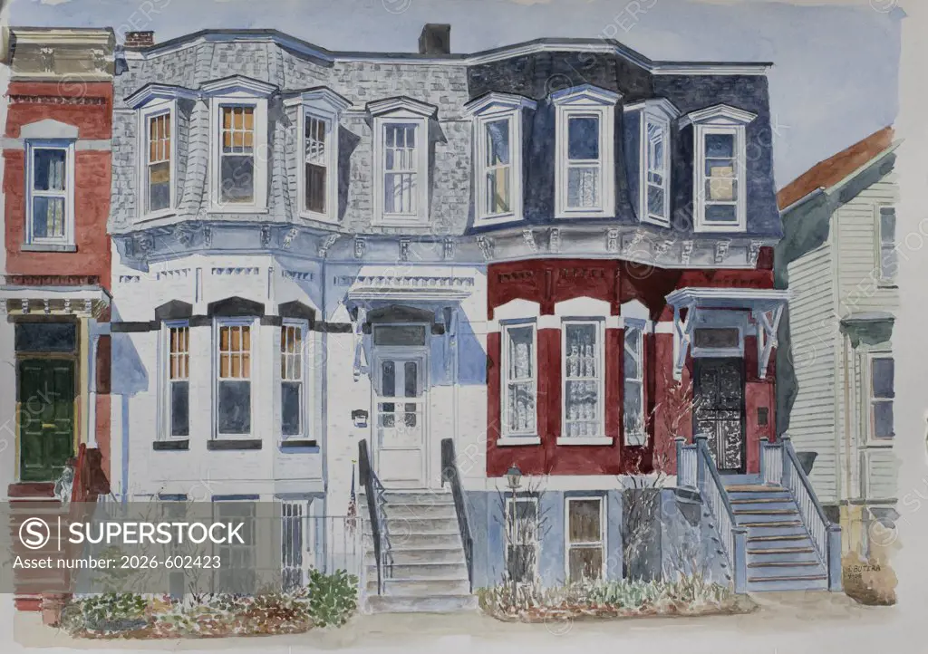 Painting of row houses