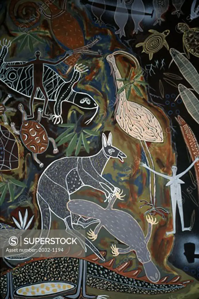 Aboriginal Wall Painting Kuranda, Queensland, Australia Aboriginal Art