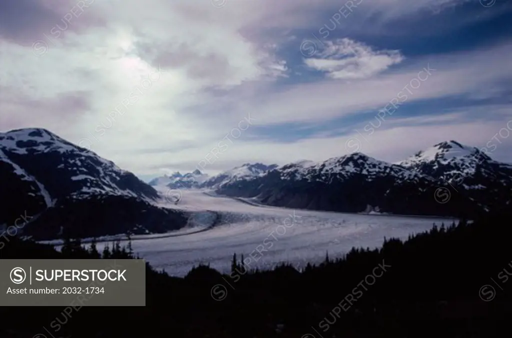 Panoramic view of Salmon Glacier, Alaska, USA