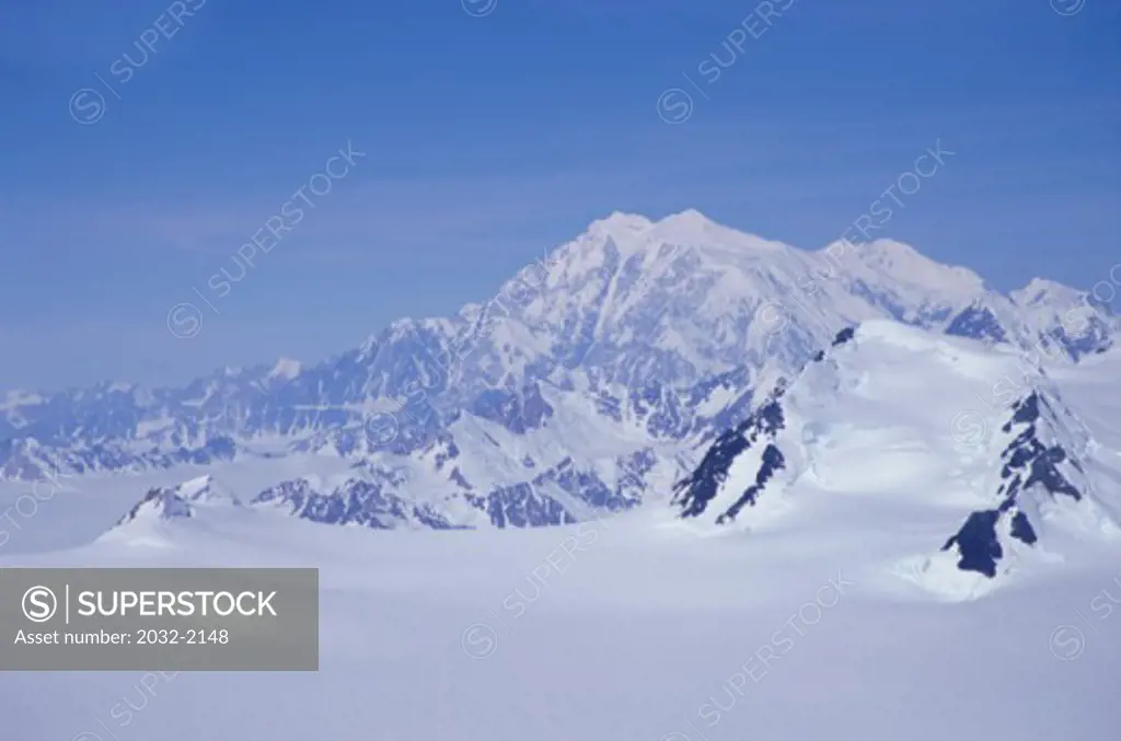 Snowcapped mountains on a landscape, Wrangell-St. Elias National Park and Preserve, Alaska, USA