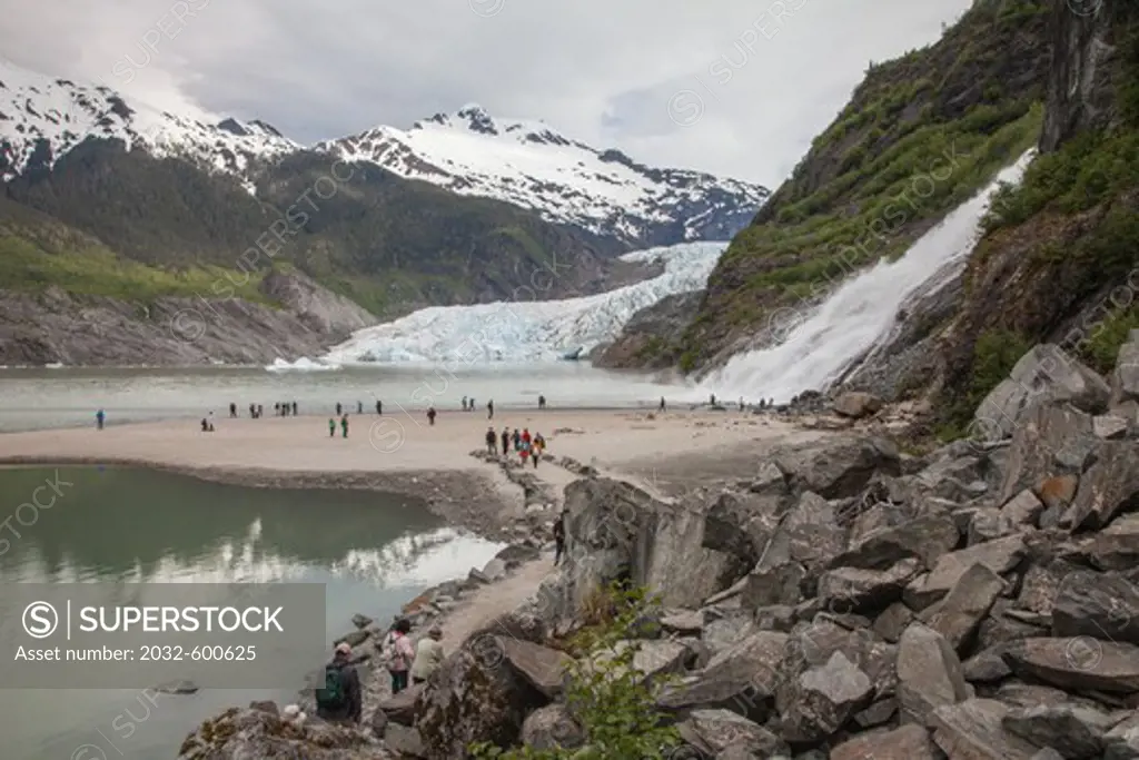 USA, Alaska, Juneau, Gold Creek Falls at Mendenhall Glacier