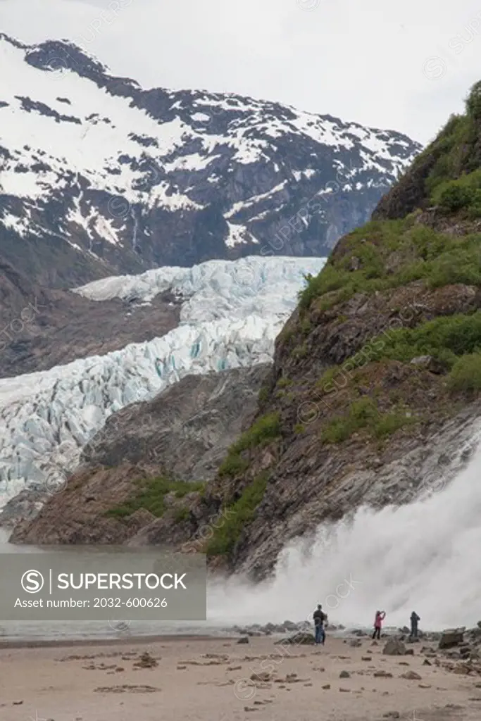 USA, Alaska, Juneau, Gold Creek Falls at Mendenhall Glacier