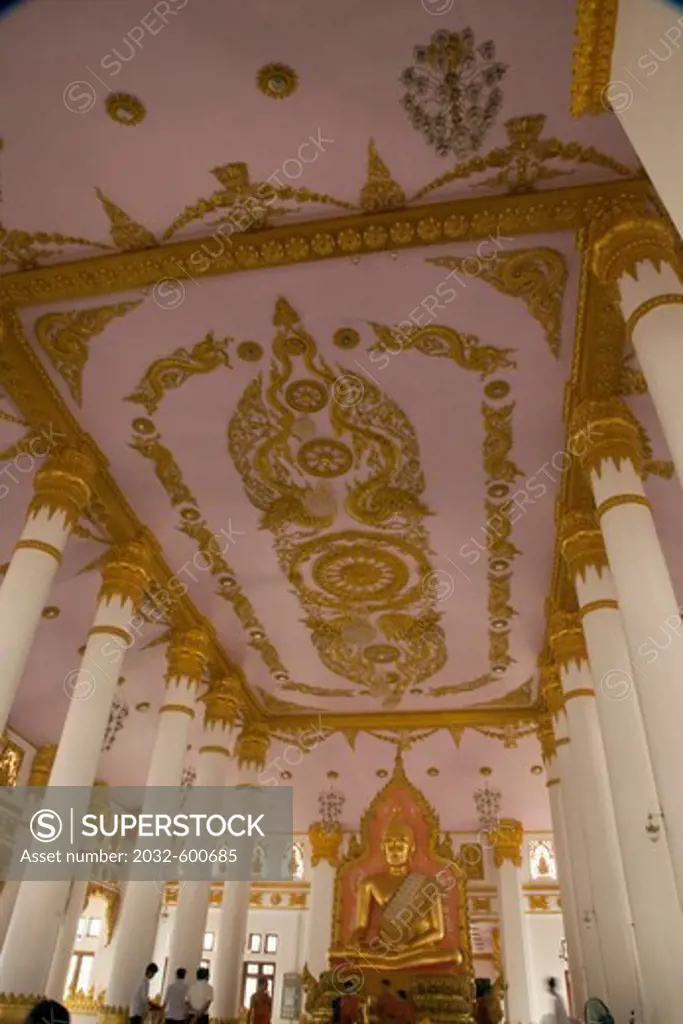 Thailand, Lecture hall at Wat Phra That Phanom Buddhist temple, Buddhist pilgrimage site rebuilt in 1978