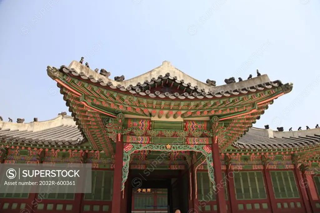 Architectural detail of a building, Seoul, South Korea