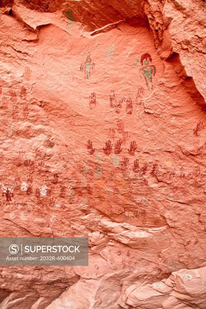 USA, Arizona, Anasazi pictographs in Navajo reservation