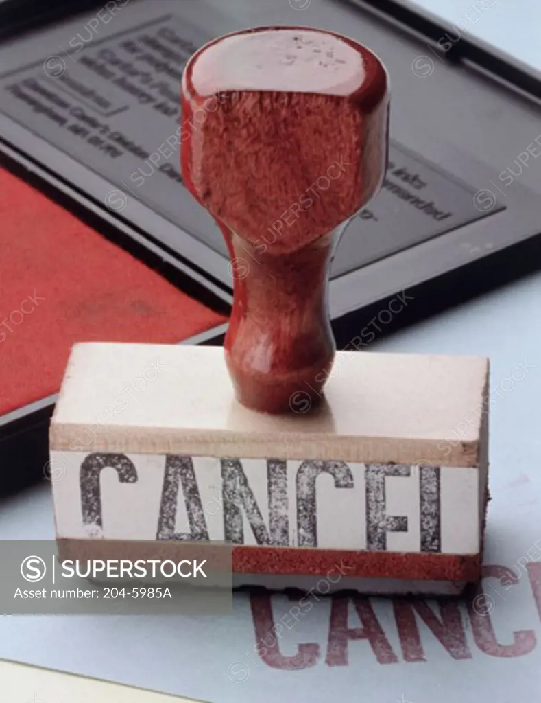 Close-up of a rubber stamp