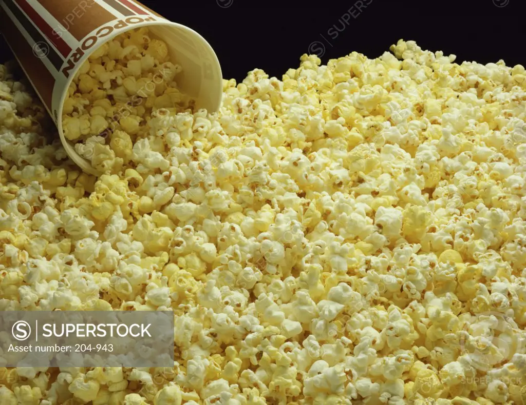Close-up of popcorn with a disposable cup