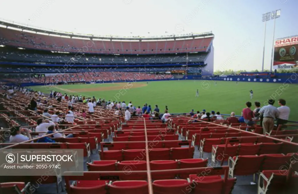 Spectators in a baseball stadium, Shea Stadium, Queens, New York City, New York, USA