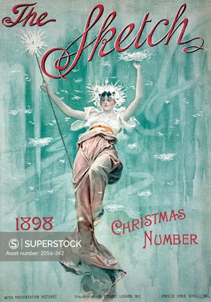 Front cover of 'The Sketch' Christmas edition, 1898, Nostalgia Cards