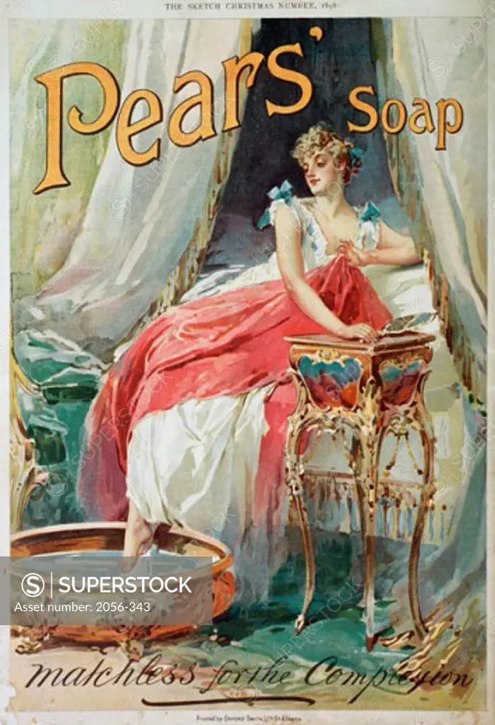Pear's Soap Advertisement: Woman Bathing 1898Nostalgia
