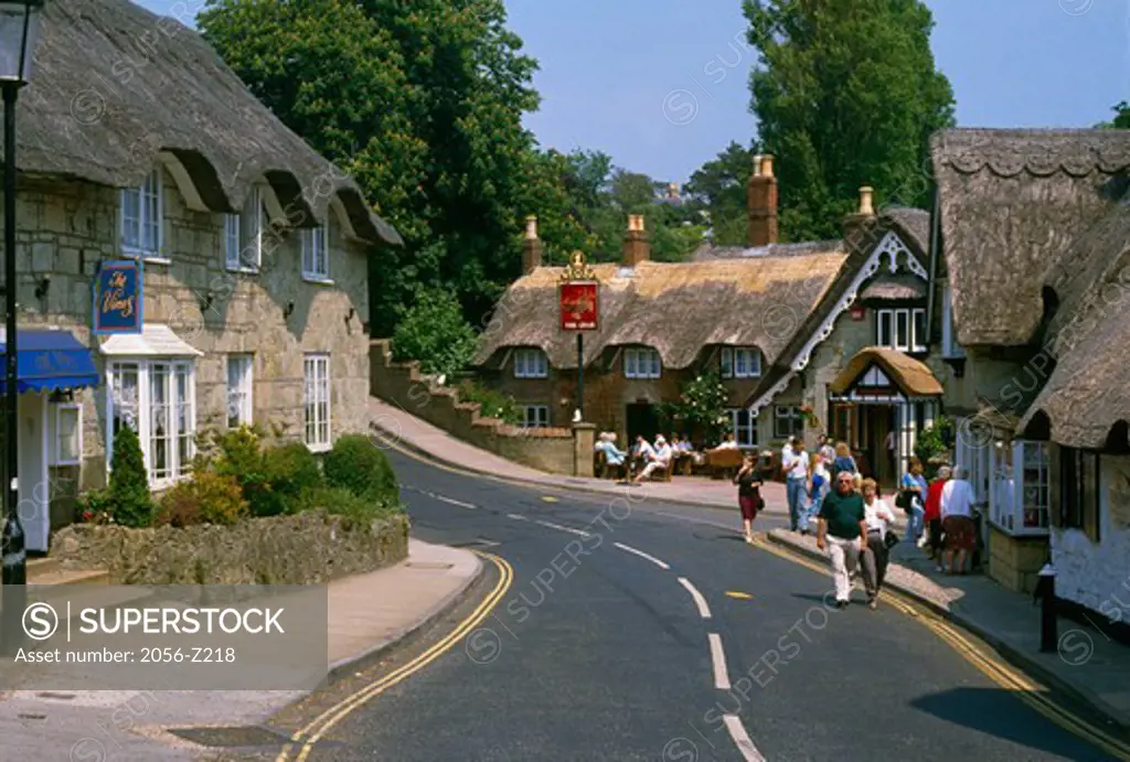 England, Isle of Wight, Shanklin, road in town