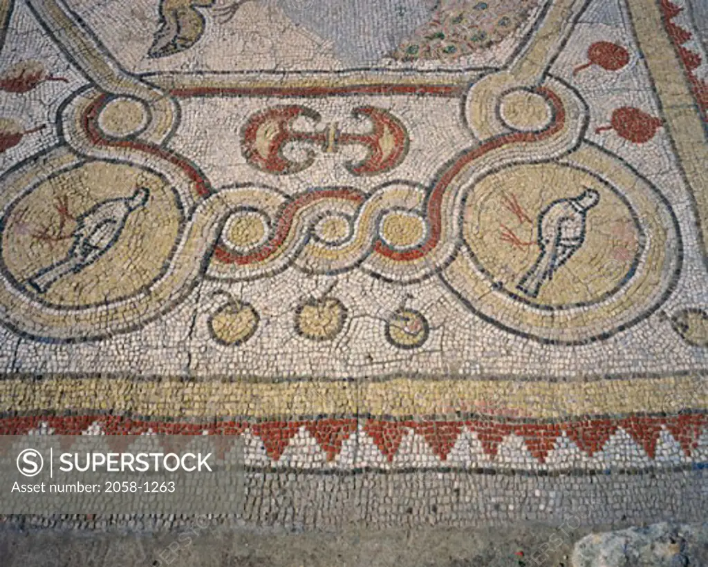 Mosaic work on a floor, Chersonesus, Ukraine