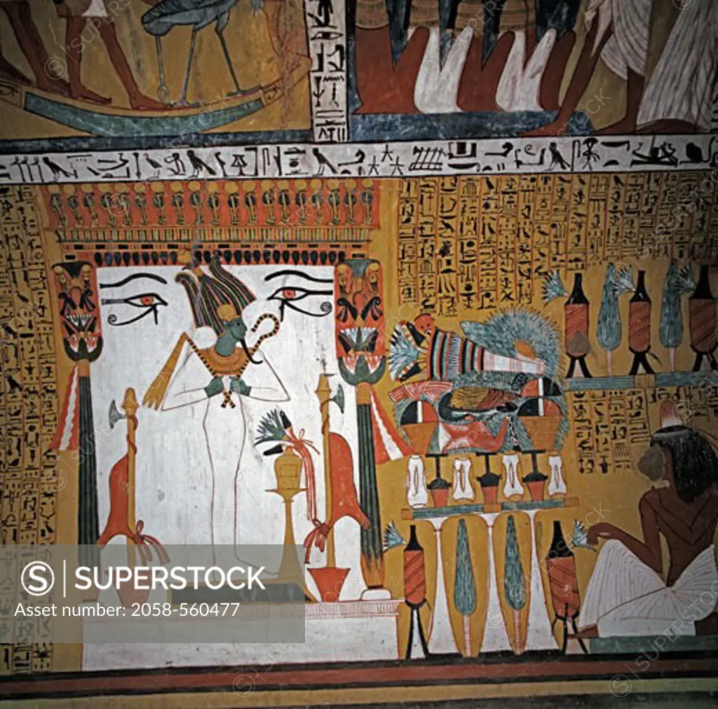 Osiris  Egyptian Art  Fresco  Valley of the Kings, Egypt