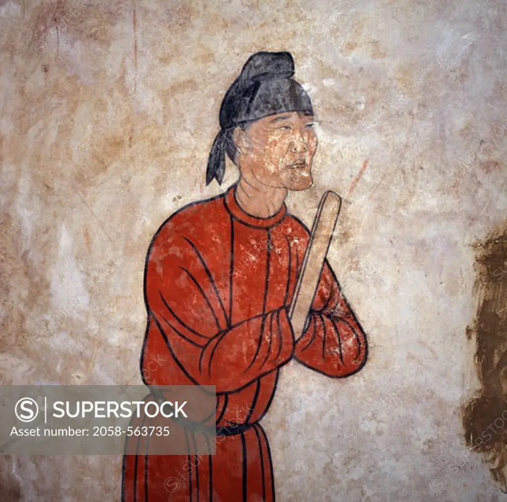 Eunuch - Wall Painting T'ang Dynasty c. 618-906 Qian Xian, Shaanxi Province, China