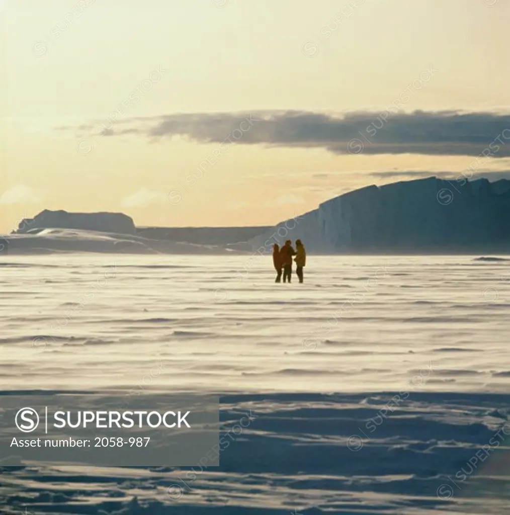 People standing on ice, Antarctica