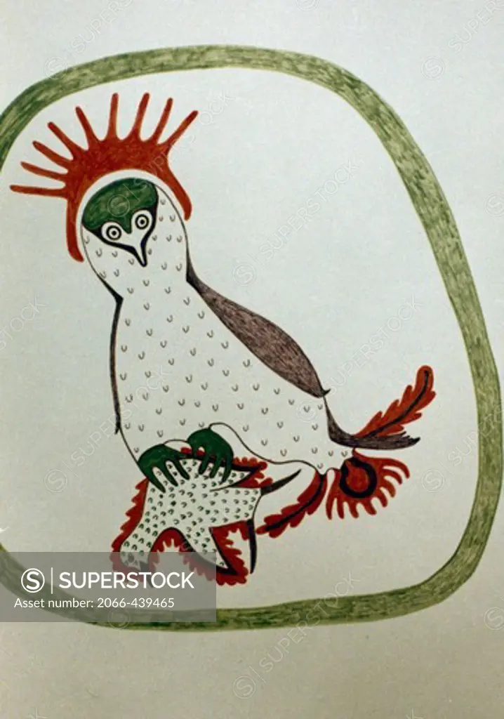 Bird, illustration and painting, Eskimo Art