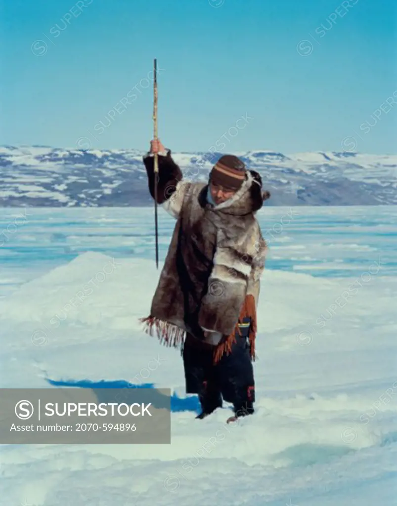 Inuit Seal Hunter, Arctic Bay Area, Northwest Territory, Canada