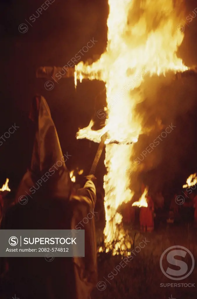 Ku Klux Klan Cross Burning Saluda South Carolina USA