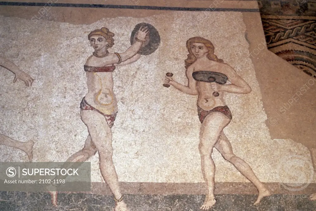Women Athletes in a Gymnasium 2nd-4th C. A.D. Artist Unknown Mosaic Villa of Casale, Piazza Armerina, Sicily, Italy