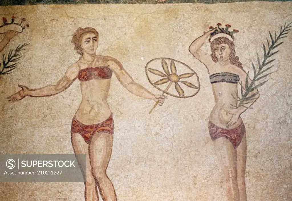 Women Athletes 2nd-4th Century A.D. Artist Unknown Mosaic Villa Romana del Casale, Piazza Armerina, Sicily, Italy