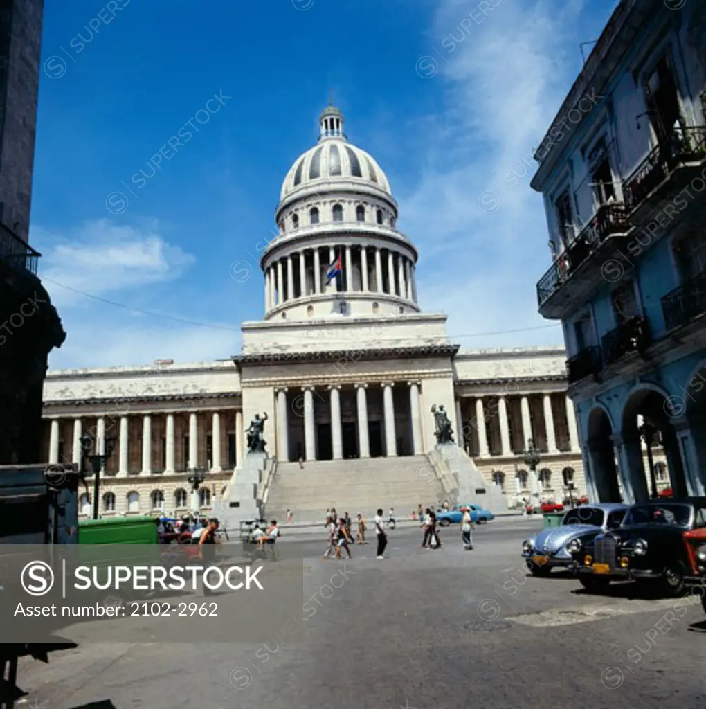 Facade of a government building, Capitol Building, Havana, Cuba