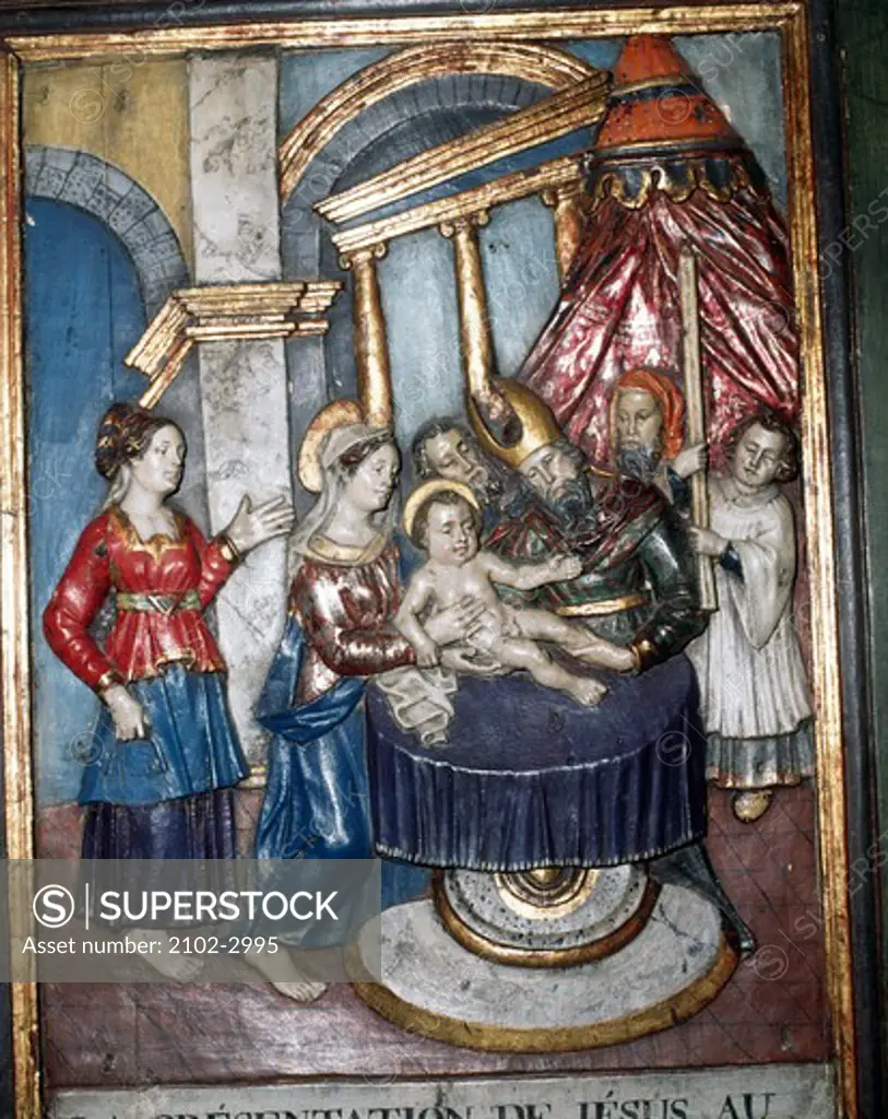France,  Lanslevillard,  St. Sebastien Chapel,  Presentation of Jesus at the temple