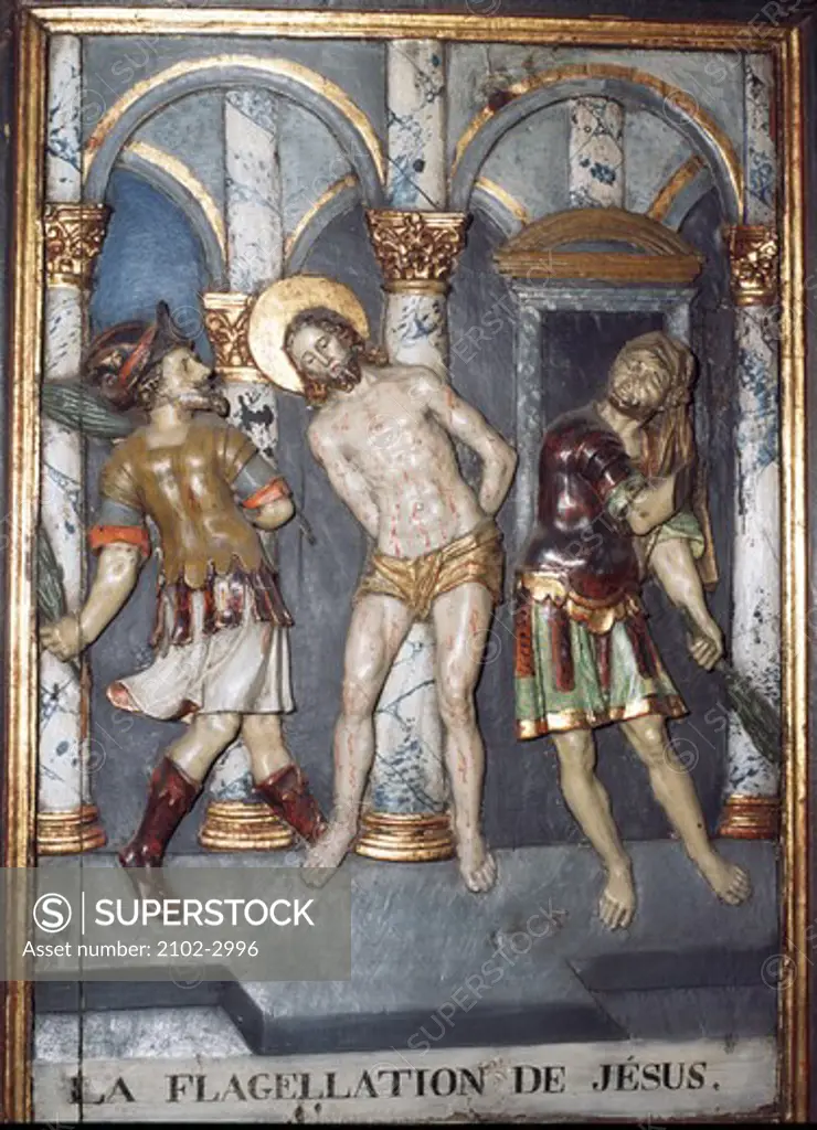 France,  Lanslevillard,  St. Sebastien Chapel,  Flagellation of Christ